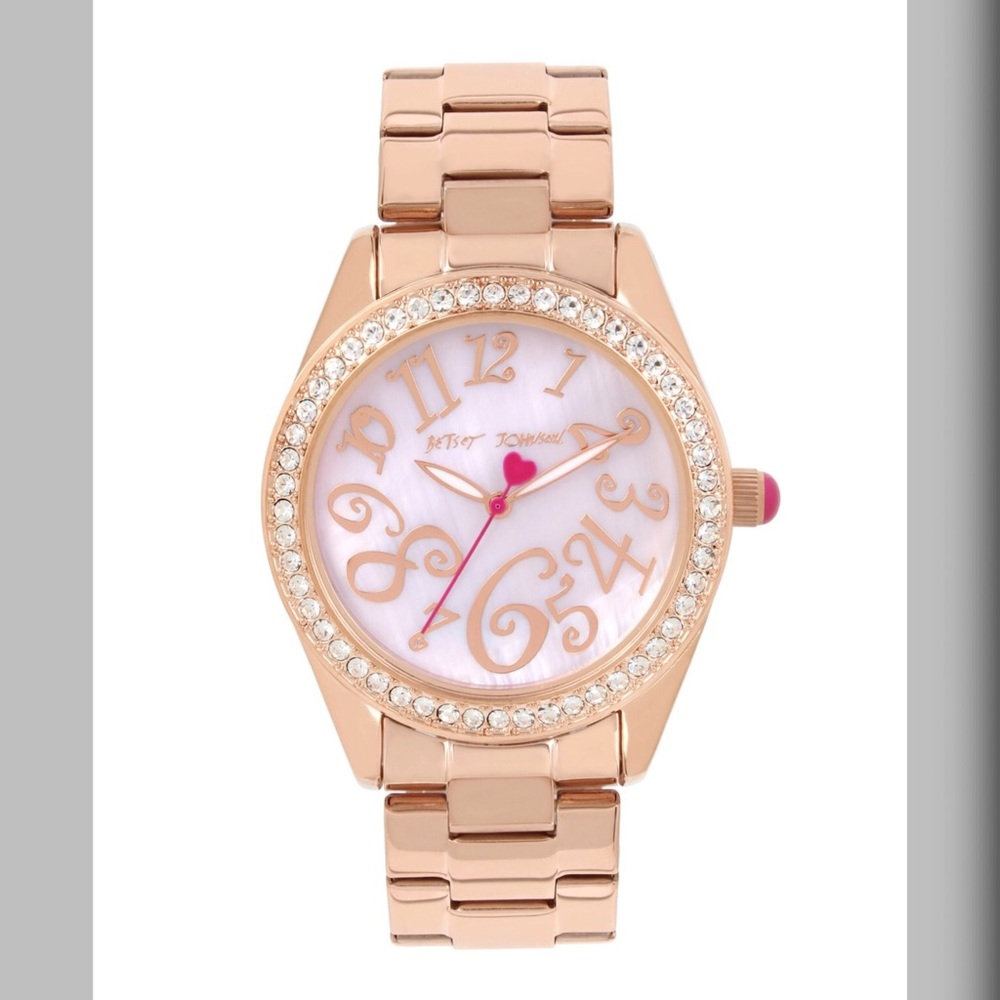 Rose Gold Betsey Johnson Bracelet Watch